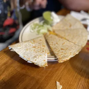 a plate of quesadillas