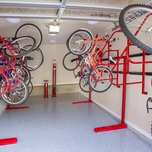 Spacious enclosed bicycle storage and repair center