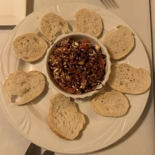 Valentine's Day bruschetta