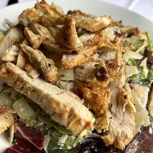 Delicious Ceasar with Chicken salad. Fresh, crispy, and crunchy