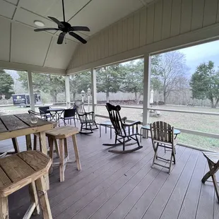 Back porch seating area.
