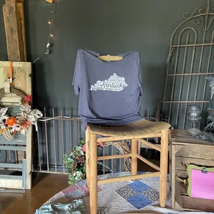 a chair with a t - shirt on it