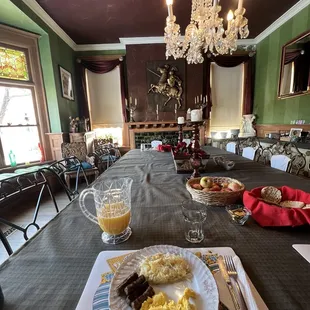 Fresh breakfast in the dining room