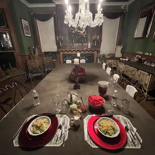 Candlelit dinner in the dining room