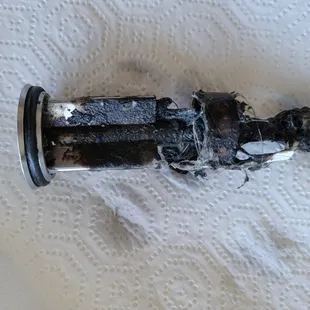 Clogged bathroom sink drain.