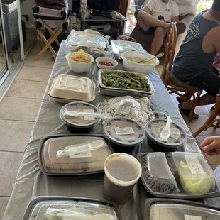 Our Christmas dinner. The living room is big enough for a folding table for a large gathering.  We hosted 14 people on Christmas day.