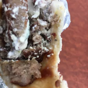 The meat in the gyro is incredible. I think they take it off the cone and cook it on the flat top with seasonings.