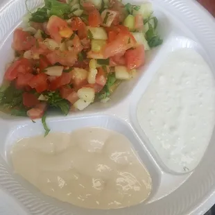 Part 2 of vegetarian plate ...Salad and dips