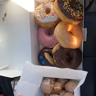Above in this photo are the extremely overpriced 1/2 Dozen Assorted Donuts