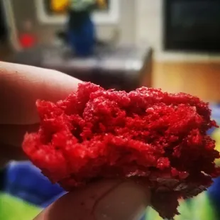 Red velvet donuts once I finally thought to take a photo...