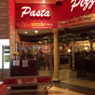 the entrance of a restaurant