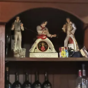 Evis lives!  Elvis decanters on display