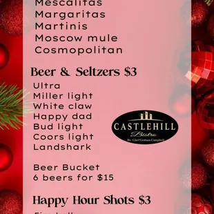 HAPPY HOUR 5PM-630PM

AND REVERSE HAPPY HOUR DRINKS 9PM-11PM ON BAR TOP AND PATIO
