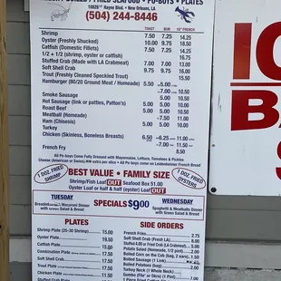 menu