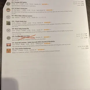 2022 Draft Beer List (3 of 3)