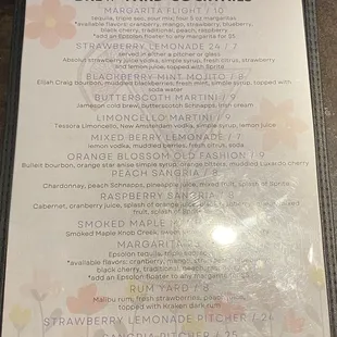 2022 Cocktail Menu