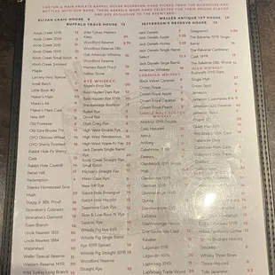 2022 Bourbon Menu (2 of 2)