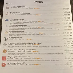2022 Draft Beer List (1 of 3)