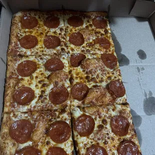 Large Pepperoni Pizza Square Shape