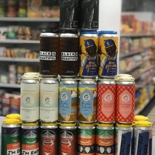a variety of cans
