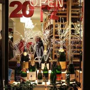 a wine shop window
