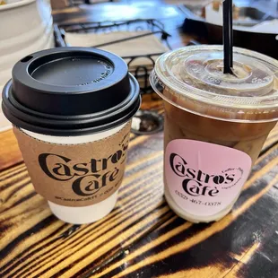 Cafè con leche and iced latte