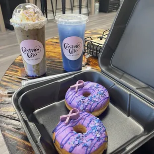 This week they supported Relay For Life so you could get purple donuts, purple lemonade or a purple macchiato