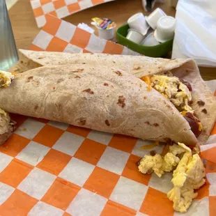 Bacon egg and cheese burrito