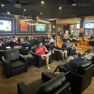 Spacious and comfortable seating with plenty of tables for groups and intimate spaces too.