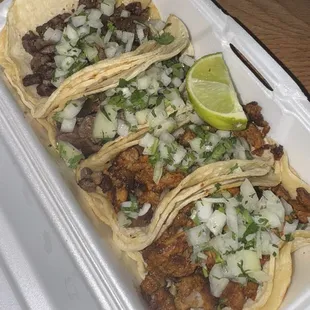 Carne Asada and Adovada Tacos