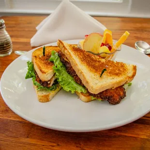 a grilled sandwich on a plate