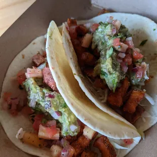 Sweet Potato Tacos Vegan style, oh yeah!!