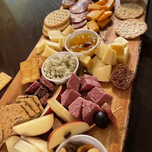 Deluxe cheese and meat board added nuts and figs