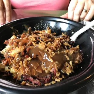 a bowl of food on a table