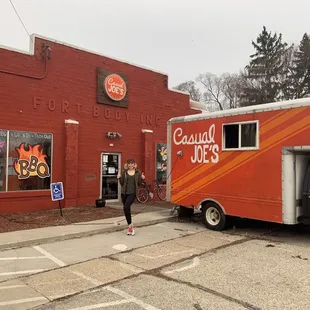 Outside! Check out that smoker. Can't wait to go back!