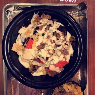 a plate of food and a glass of water