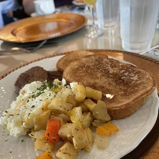 French toast plate for brunch at Christmas at Caswell House