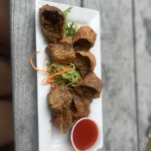 a plate of fried food