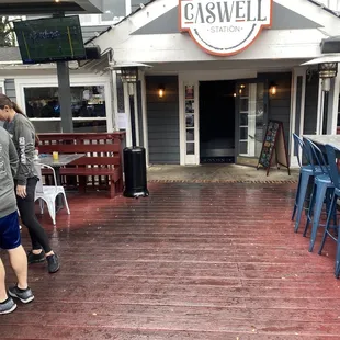 Outside area walking into the inside.