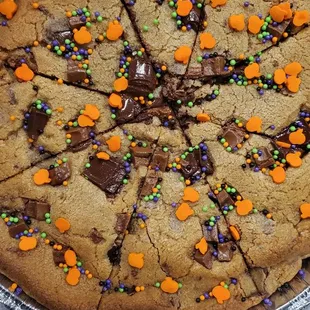Giant 8" Halloween themed pizza cookie