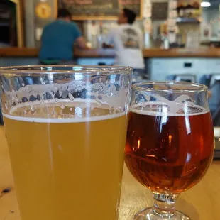 Pecan Doppelboak and Checkmate Pilsner, harmony in the heat of Tucson.