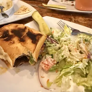 1/2 Ugly Steak sandwich and salad!