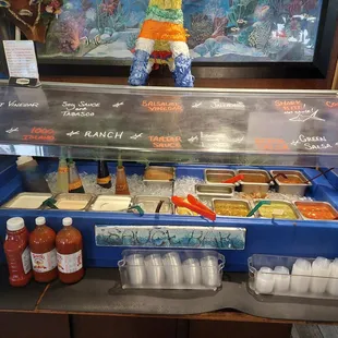 Extensive salsa bar