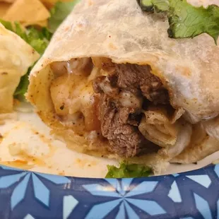 The inside of my stunning King Burrito (special).