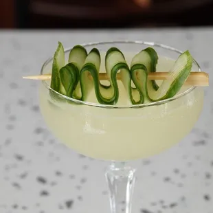 STAY COOL BABY! -ketel one vodka * il tramonto limoncello * cucumber-lemon * topped with prosecco