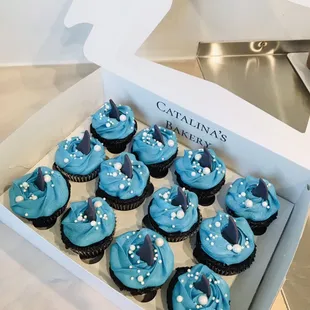 Baby shark cupcakes