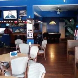 the bar and seating area