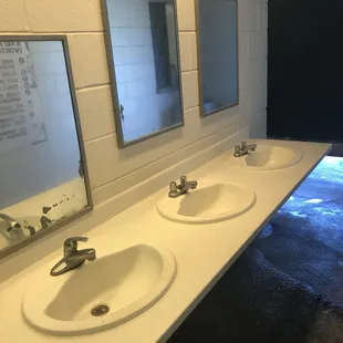 Clean large men's room &amp; shower area