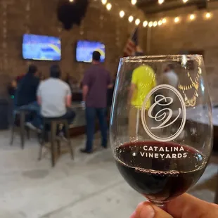 Enjoying some Cabernet while watching the playoffs.
