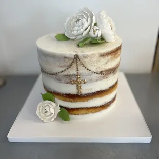 First Communion Naked Cake